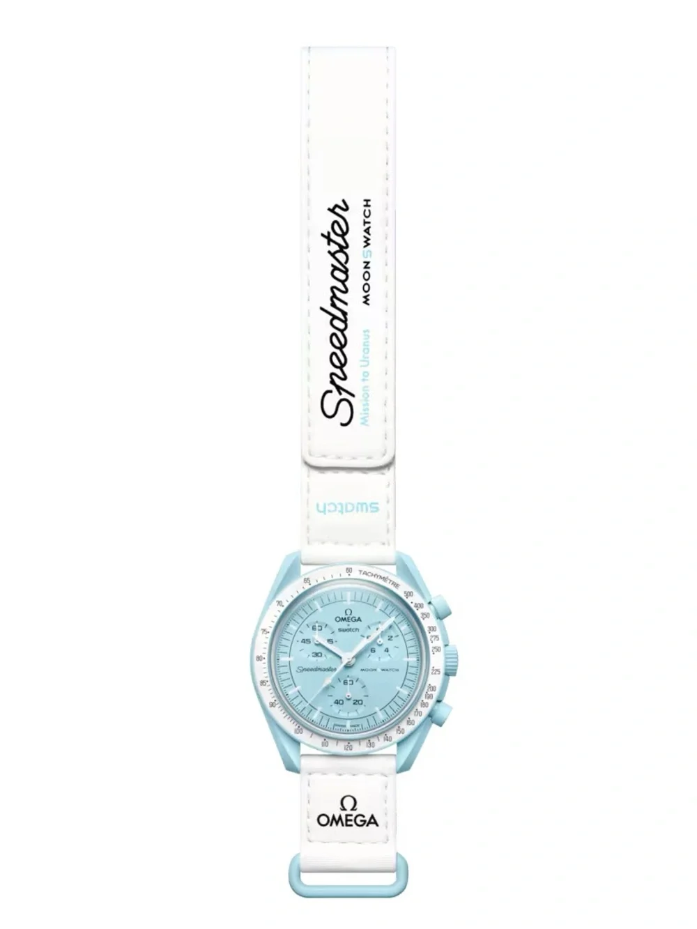 Swatch X Omega Speedmaster Moonwatch Uranus light Blue, warranty & bag